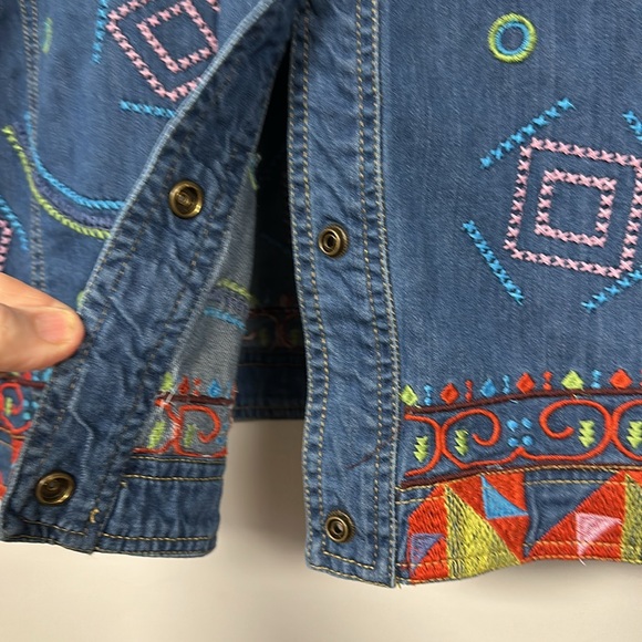 Vintage 80s 90s Norm Thompson Funky Embroidered Denim Jacket 1X, EUC! - Picture 7 of 13